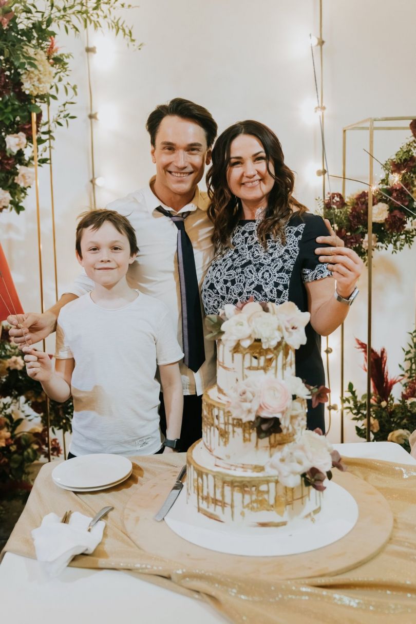 Алексей Нагрудный с женой и сыном